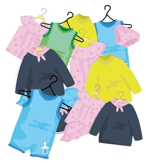 卡通儿童服矢量图