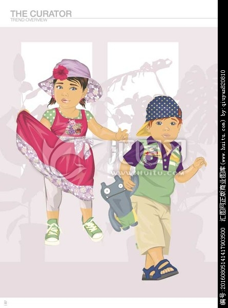 儿童夏季服装插画海报,动漫卡通,设计素材,设计,汇www