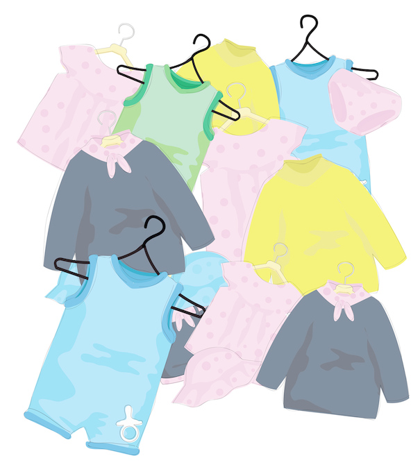 卡通儿童服01矢量