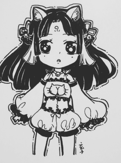 可爱女生卡通人物画及绘画图