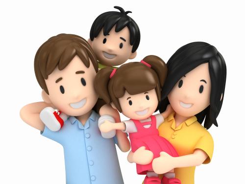 幸福的一家四口图片素材(图片id:386950)_-卡通人物