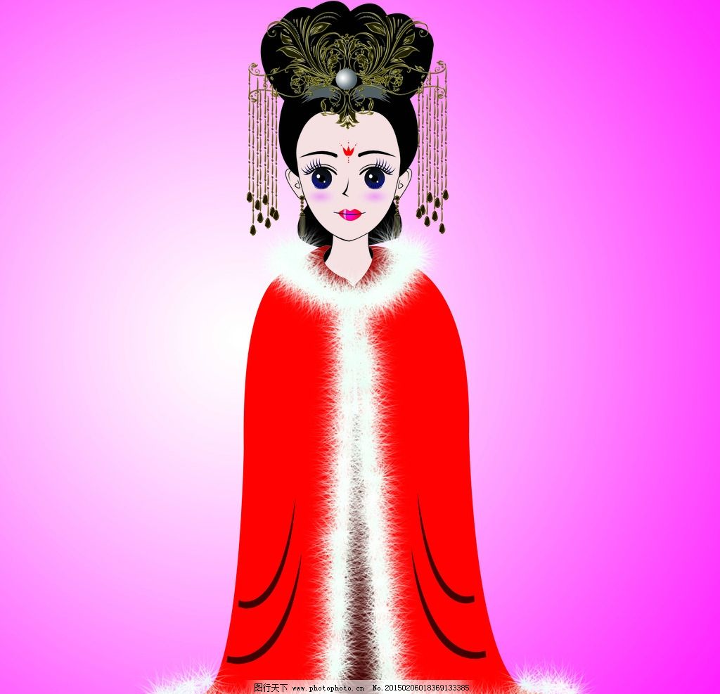皇妃 红色 古装 卡通 人物 设计 动漫动画 动漫人物 300dpi psd