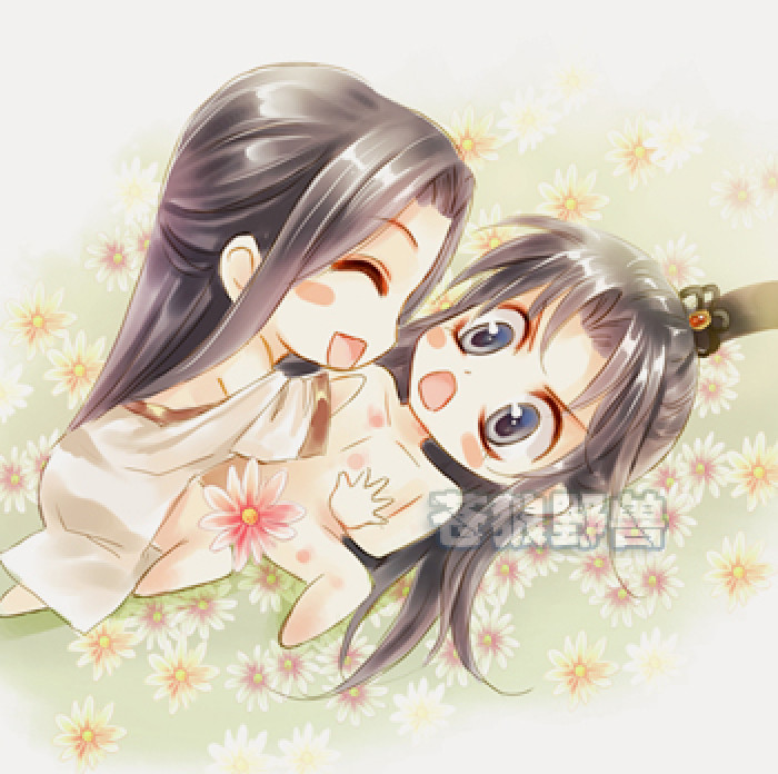 动漫q版人物 古装 二次元 可爱 插画