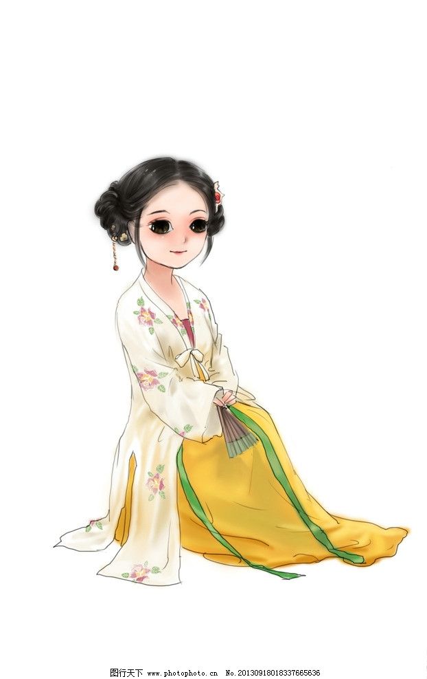 手绘 人物 q版 古装 汉服 动漫人物 动漫动画 设计 72dpi jpg