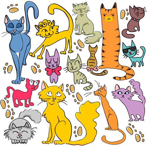 各种可爱卡通猫咪合集图片