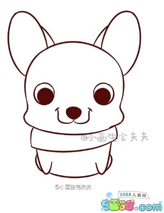 教小朋友画卡通的小狗 萌萌哒哈士奇绘画步骤图(7)