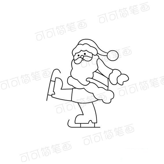 在滑雪的圣诞老人