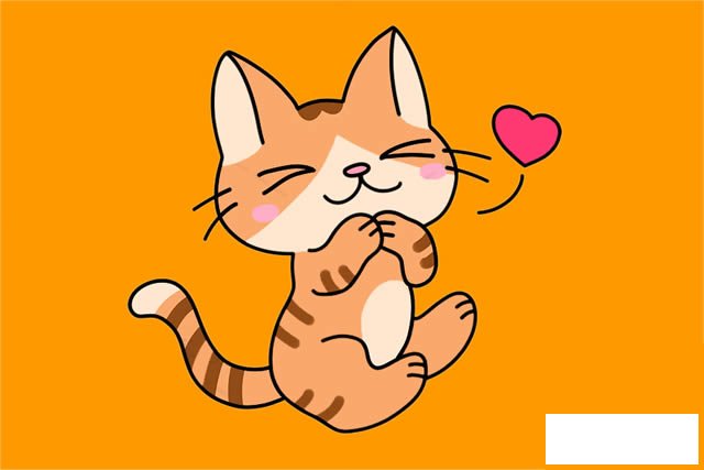 超可爱的小猫咪简笔画画法图片