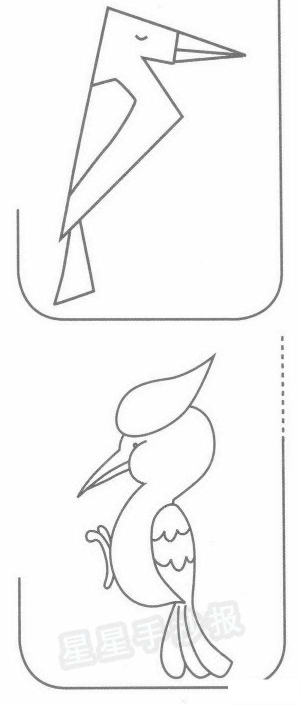 啄木鸟简笔画