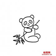 小熊猫最爱吃竹子的画法