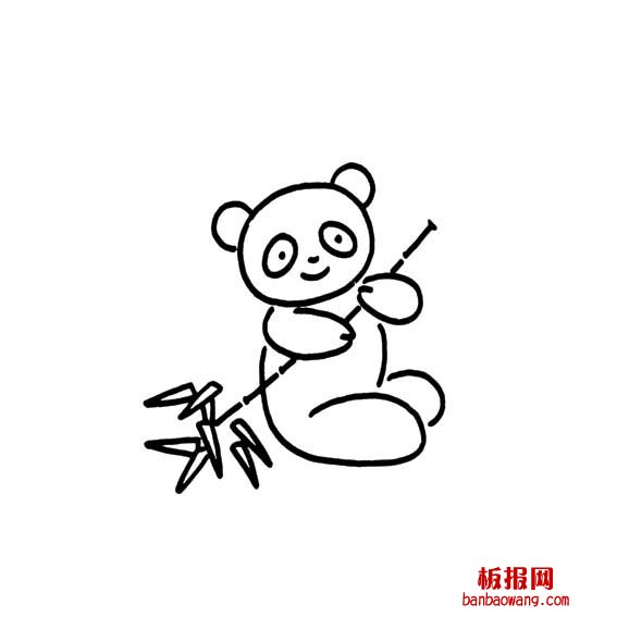 小熊猫最爱吃竹子的画法