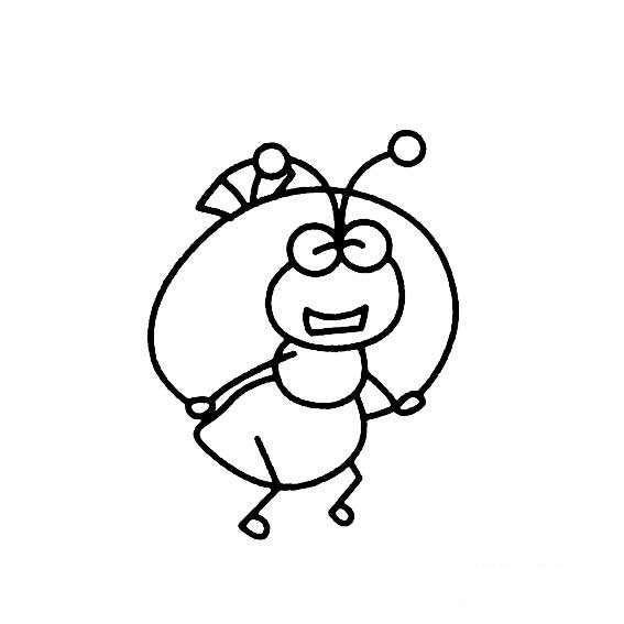 小蚂蚁背东西的画法动物卡通简笔画