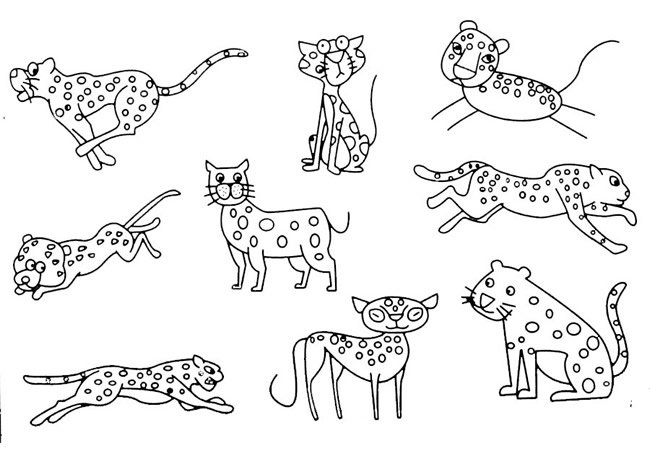 猎豹简笔画实例及步骤