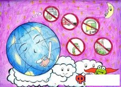 保护地球儿童画简单，幼儿保护地球绘画作品