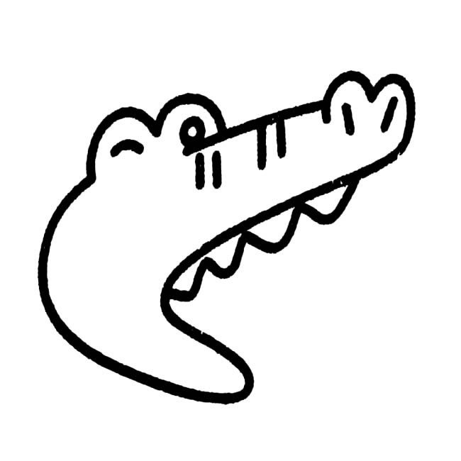 鳄鱼头像简笔画图片