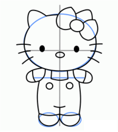 hello kitty简笔画彩色图片