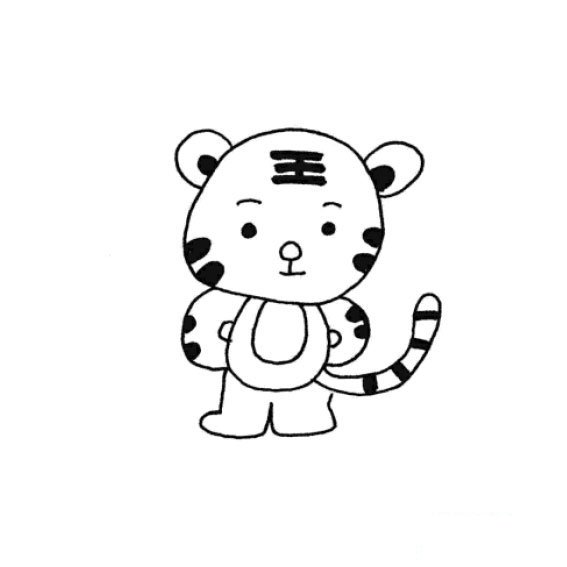 如何画一只简单可爱的小老虎