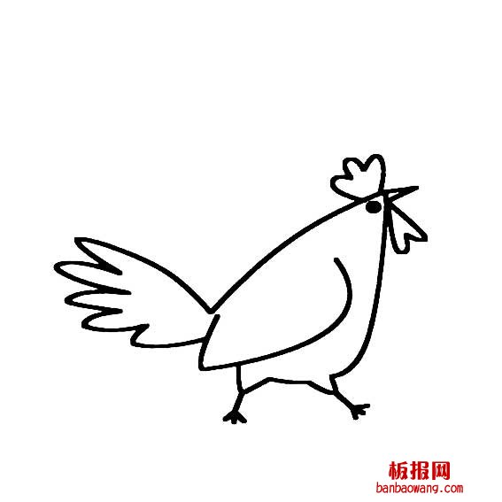 超简单的大公鸡画法