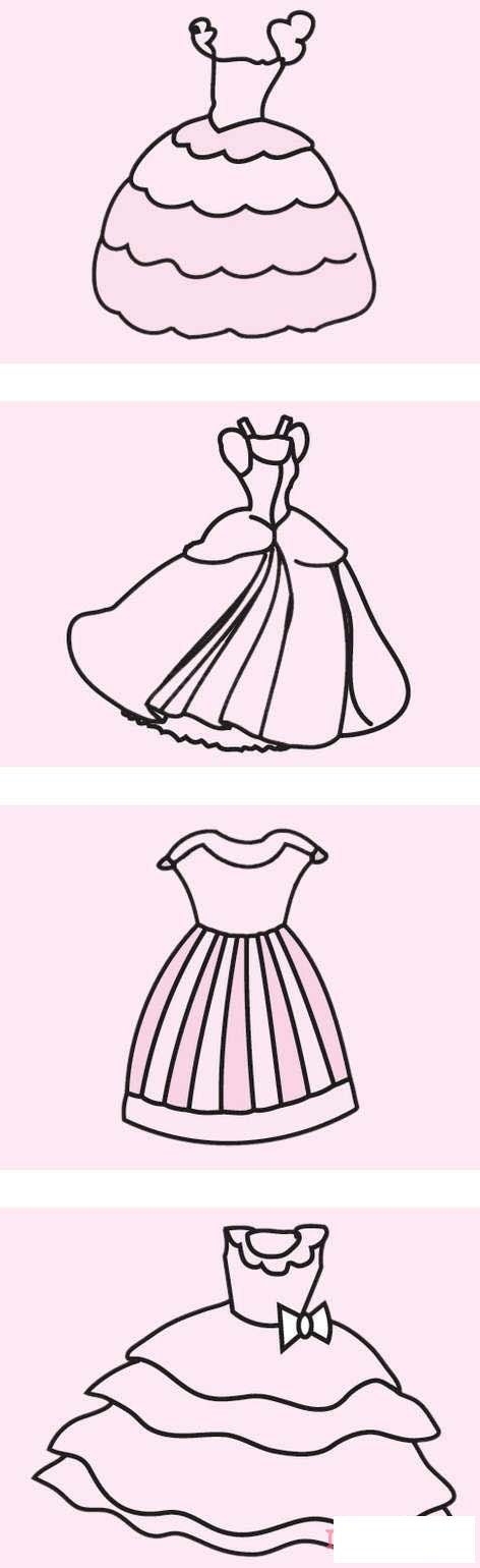 一步一步画漂亮礼服简笔画怎么画好看