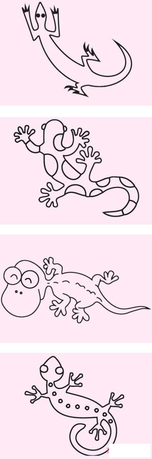 幼儿卡通小壁虎怎么画好看 小壁虎简笔画教程