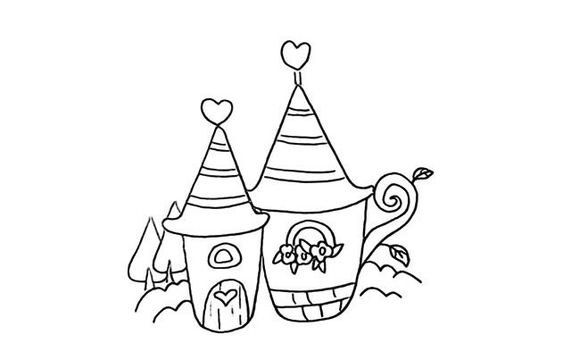 橘子小屋简笔画