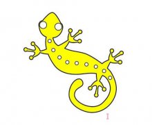 小壁虎简笔画画法涂色简单好看
