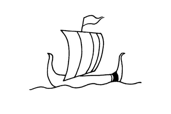 帆船简笔画图片大全