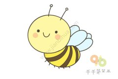 儿童涂色画 嗡嗡嗡的小蜜蜂简笔画