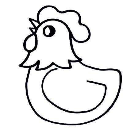 六步画出公鸡简笔画彩色图片