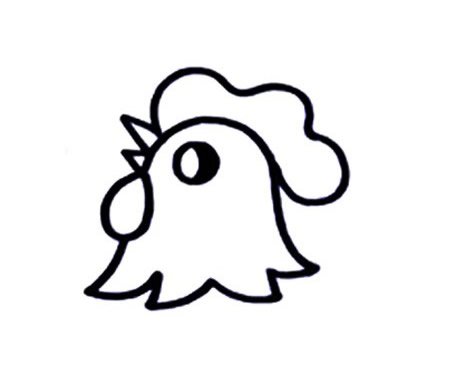 六步画出公鸡简笔画彩色图片