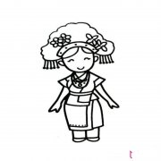 高山族少女简笔画