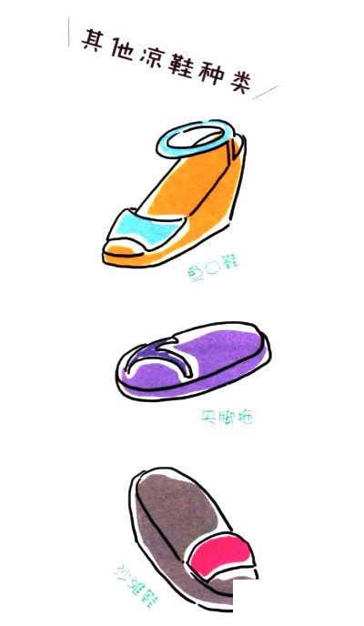 凉鞋简笔画彩色图片