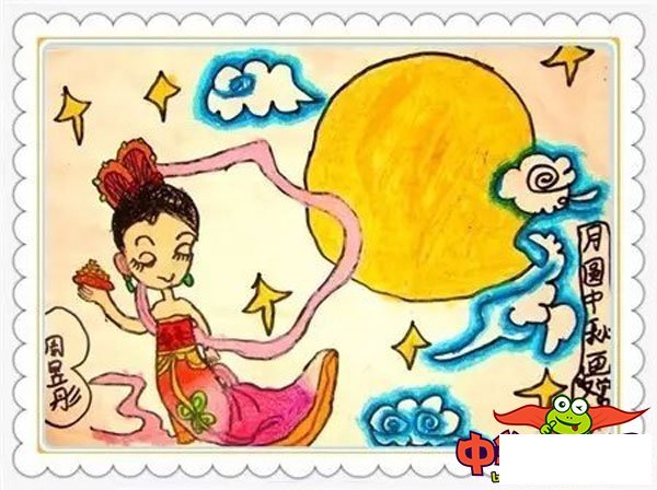 漂亮的中秋节儿童画大全，中秋节的画简单又漂亮