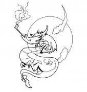 神话动物中国龙简笔画图片