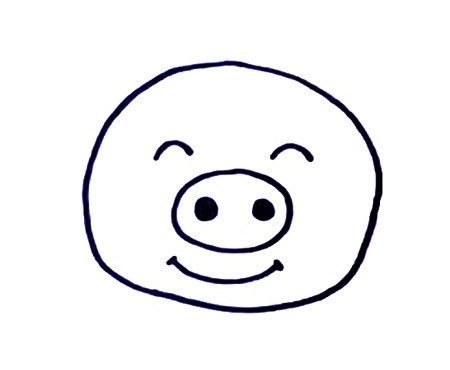 七步画出小猪简笔画彩色图片