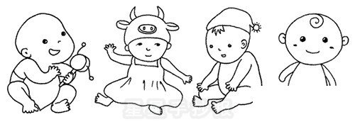 婴儿简笔画图片画法