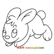 奔跑的小兔子简笔画2