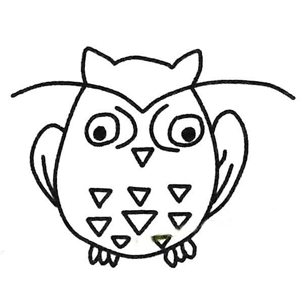 猫头鹰简笔画图片