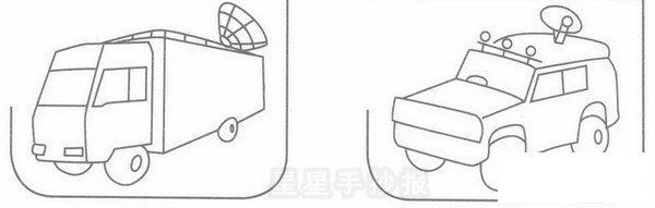 电视转播车简笔画