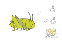 儿童画 蚂蚱简笔画