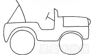 卡通吉普车简笔画