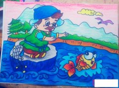 渔夫和金鱼，童话故事儿童画图片