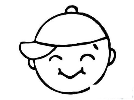 男孩表情简笔画：憨笑