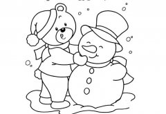 小熊雪人动物简笔画步骤图片大全