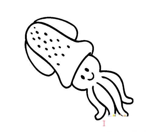幼儿卡通乌贼的画法简笔画教程简单可爱