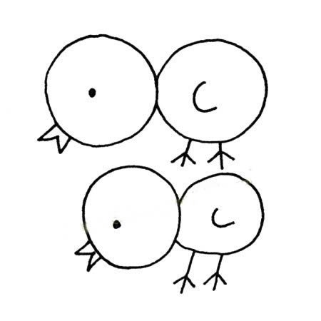 小鸡的简笔画图片