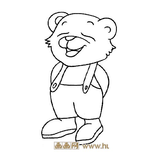 开心的大熊猫简笔画