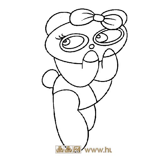 跳舞的大熊猫简笔画1