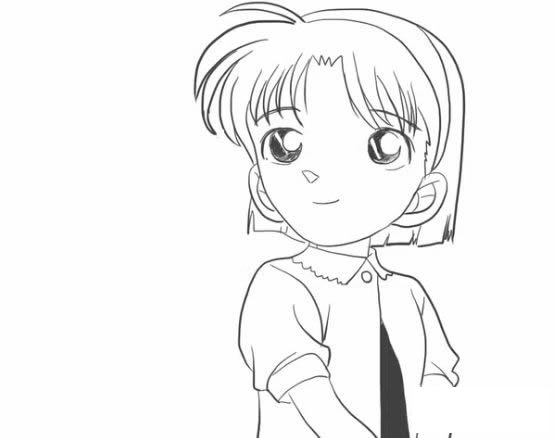 吉田步美简笔画教程 名侦探柯南之吉田步美怎么画