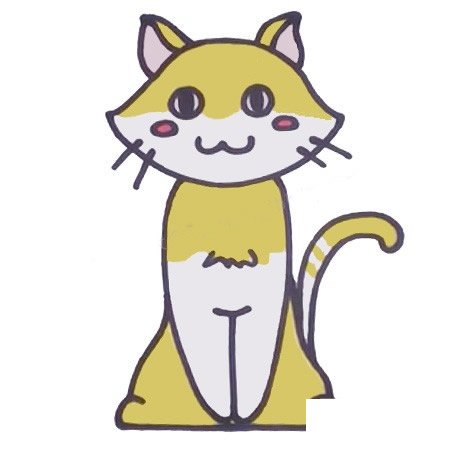 猫咪简笔画彩色图片